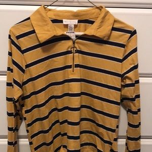 striped quarter-zip